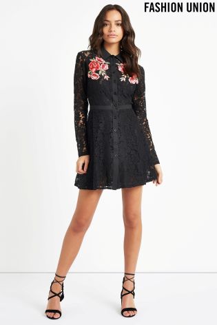 Fashion Union Lace Skater Dress